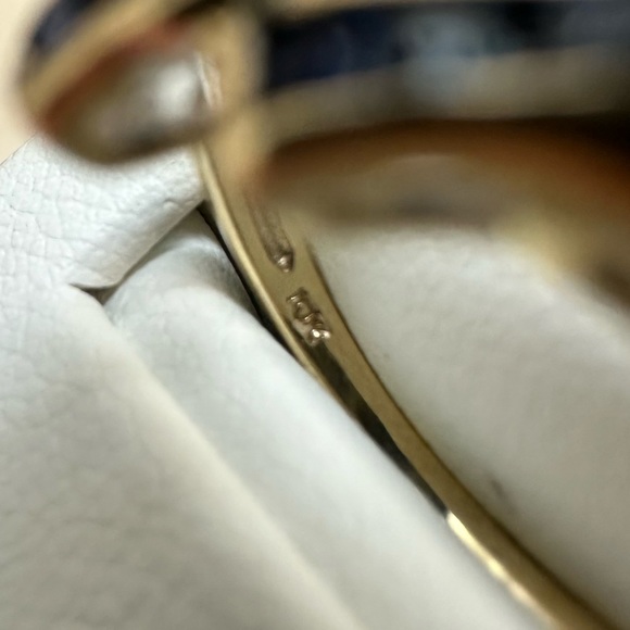 Vintage 10k Yellow Gold Sapphire and Diamond Heart Ring - Picture 5 of 6